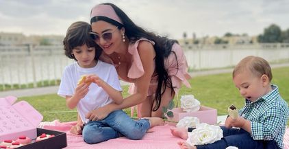 لاميتا فرانجيه تحتفل بالفلانتاين مع أبنائها